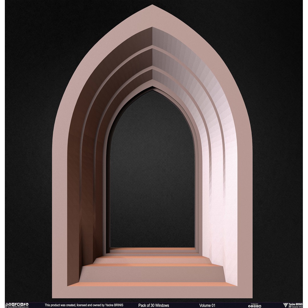30 Windows 3D Model – Low Poly Architectural Asset, FBX, OBJ, Blender - View 17