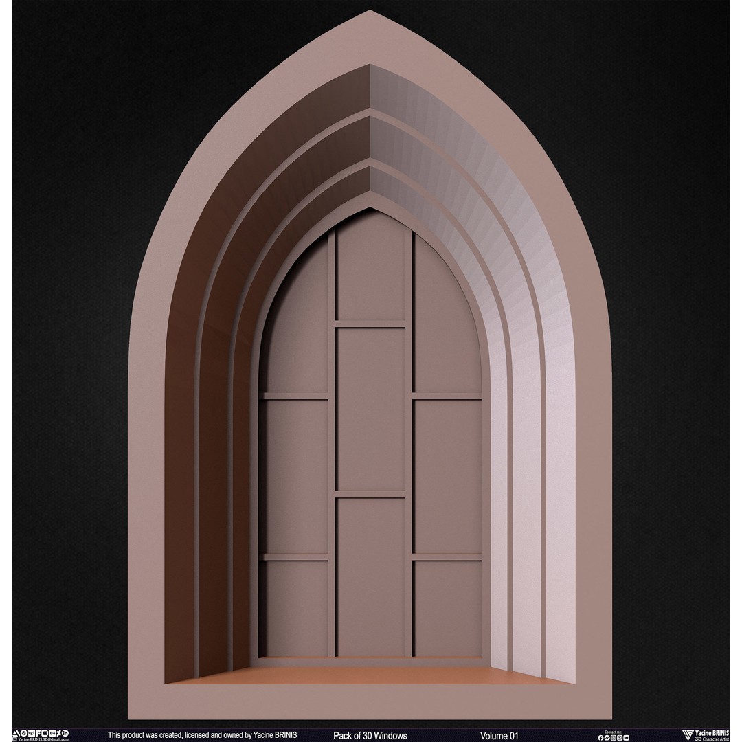 30 Windows 3D Model – Low Poly Architectural Asset, FBX, OBJ, Blender - View 32