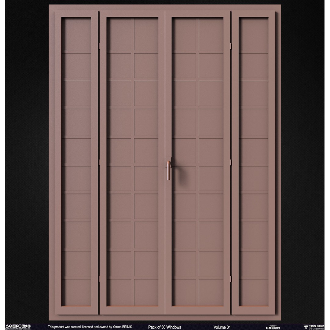 30 Windows 3D Model – Low Poly Architectural Asset, FBX, OBJ, Blender - View 34