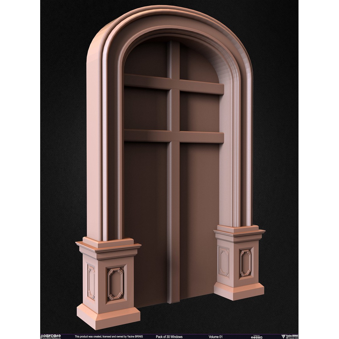 30 Windows 3D Model – Low Poly Architectural Asset, FBX, OBJ, Blender - View 52
