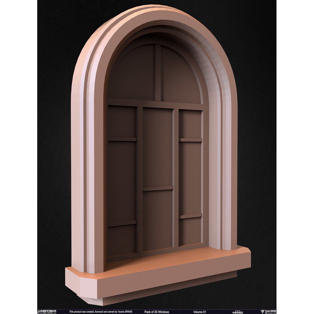 30 Windows 3D Model – Low Poly Architectural Asset, FBX, OBJ, Blender - View 56