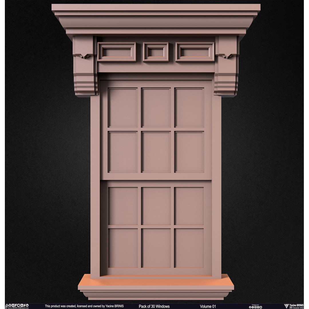 30 Windows 3D Model – Low Poly Architectural Asset, FBX, OBJ, Blender - View 6