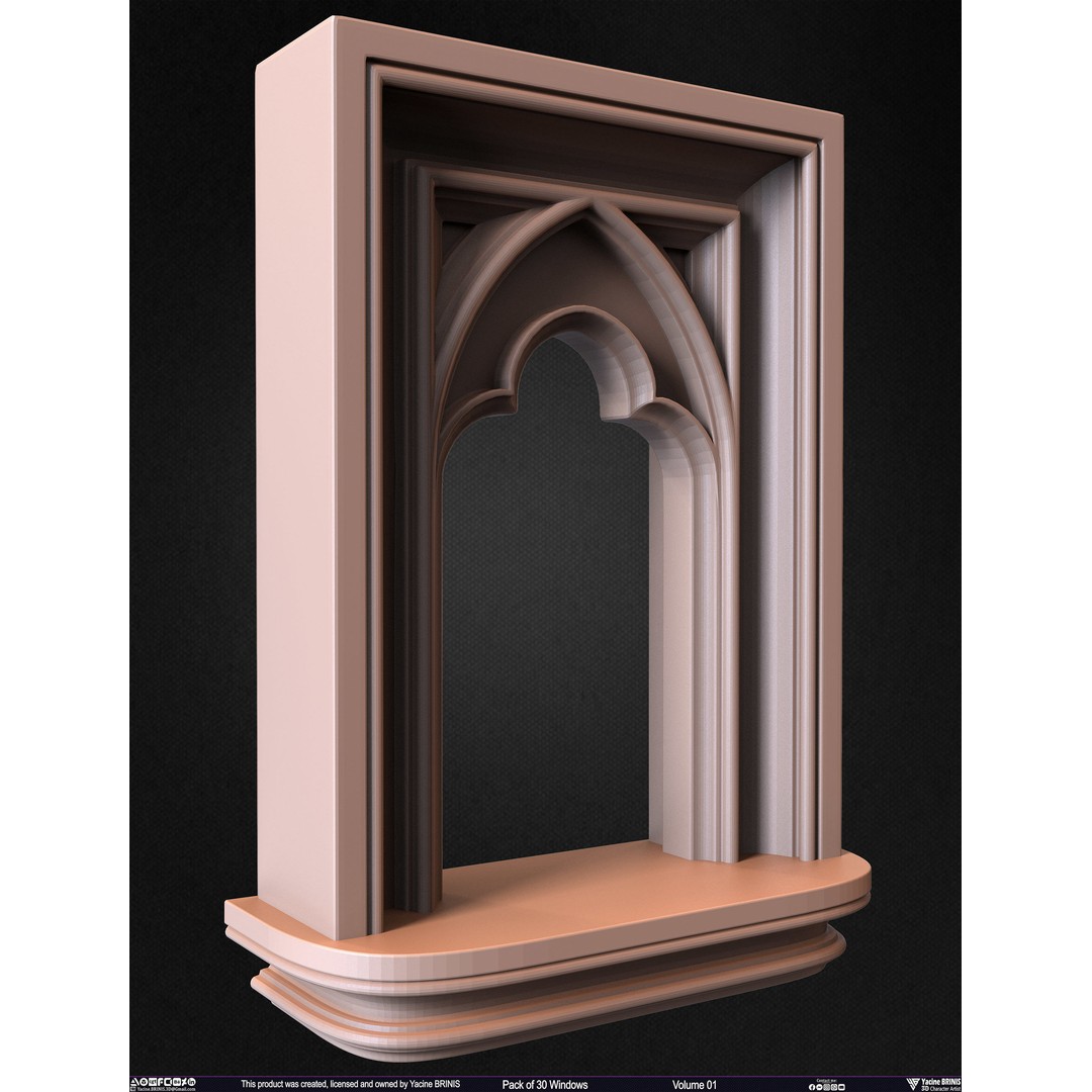 30 Windows 3D Model – Low Poly Architectural Asset, FBX, OBJ, Blender - View 60