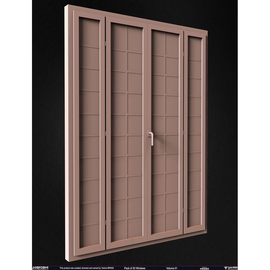 30 Windows 3D Model – Low Poly Architectural Asset, FBX, OBJ, Blender - View 64