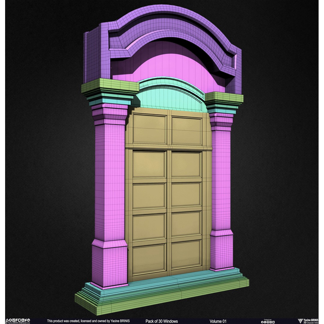 30 Windows 3D Model – Low Poly Architectural Asset, FBX, OBJ, Blender - View 69
