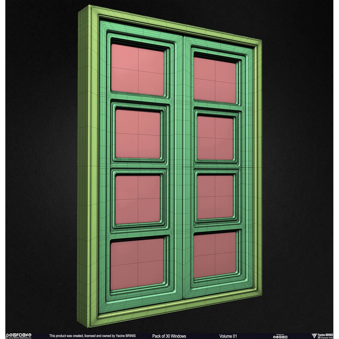 30 Windows 3D Model – Low Poly Architectural Asset, FBX, OBJ, Blender - View 70