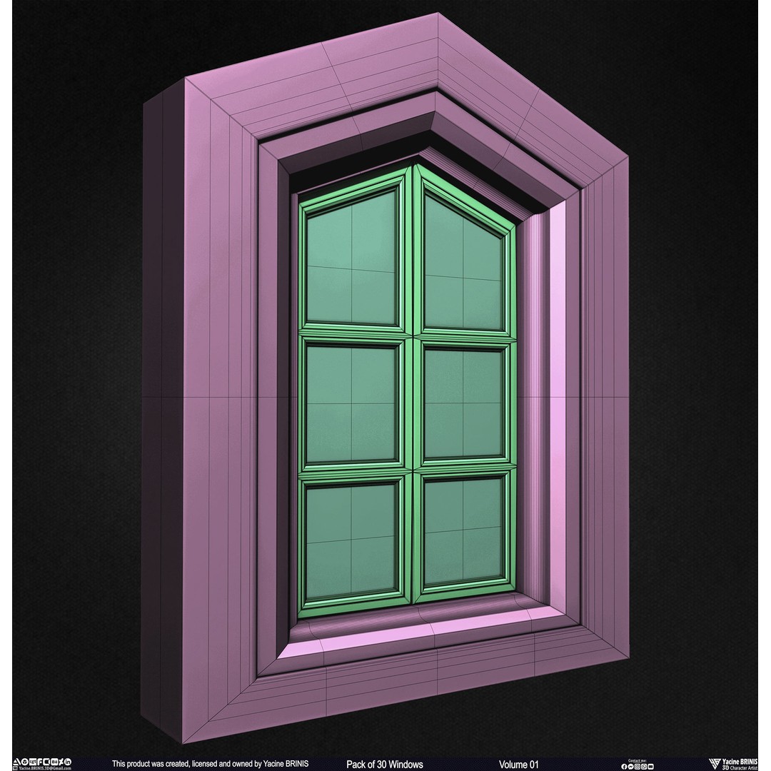 30 Windows 3D Model – Low Poly Architectural Asset, FBX, OBJ, Blender - View 74