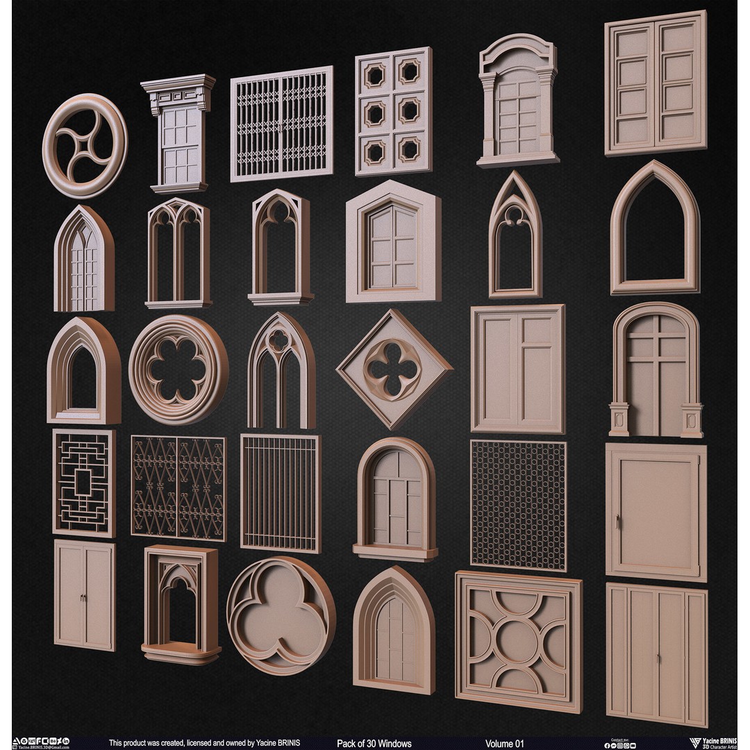 30 Windows 3D Model – Low Poly Architectural Asset, FBX, OBJ, Blender - View 84