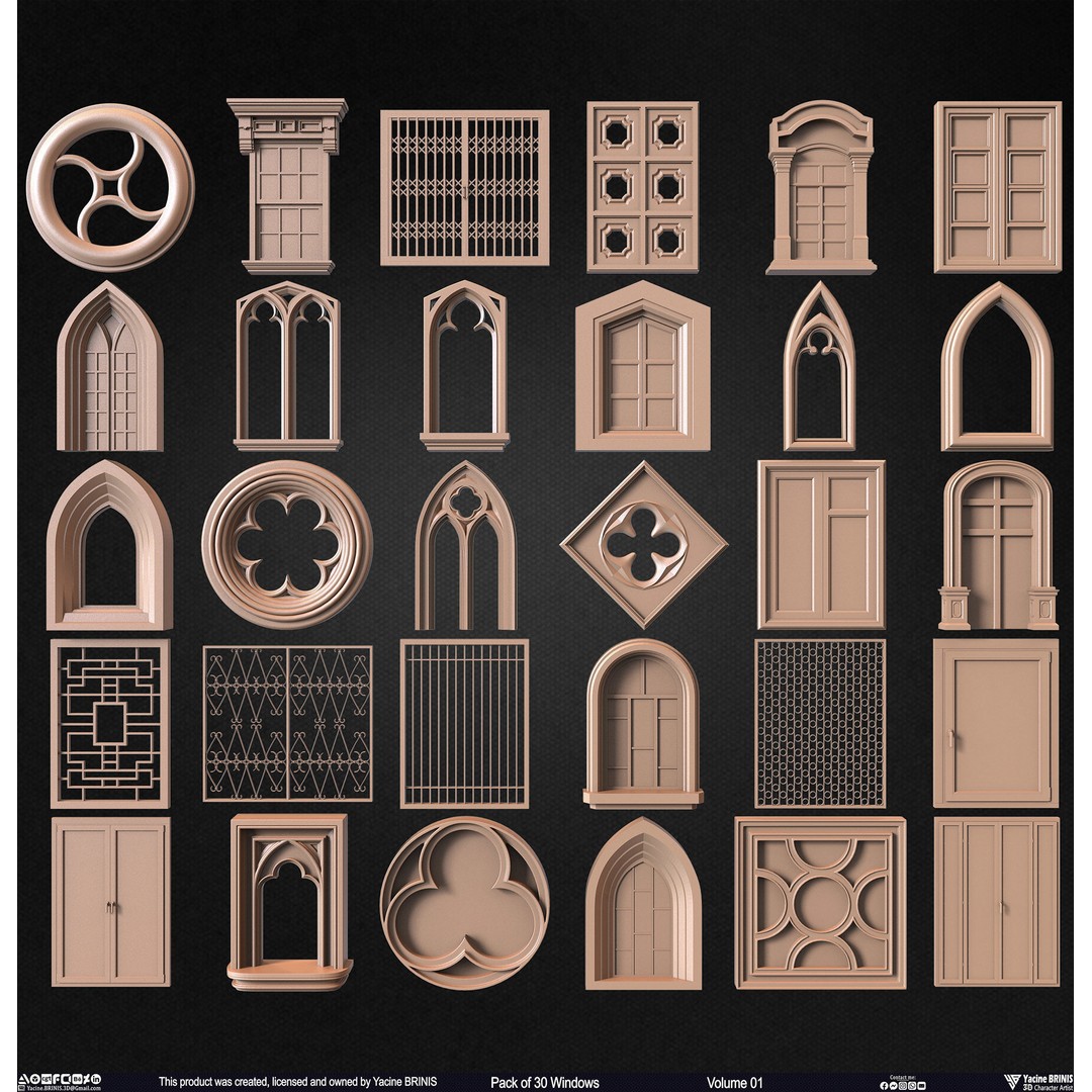 30 Windows 3D Model – Low Poly Architectural Asset, FBX, OBJ, Blender - View 85