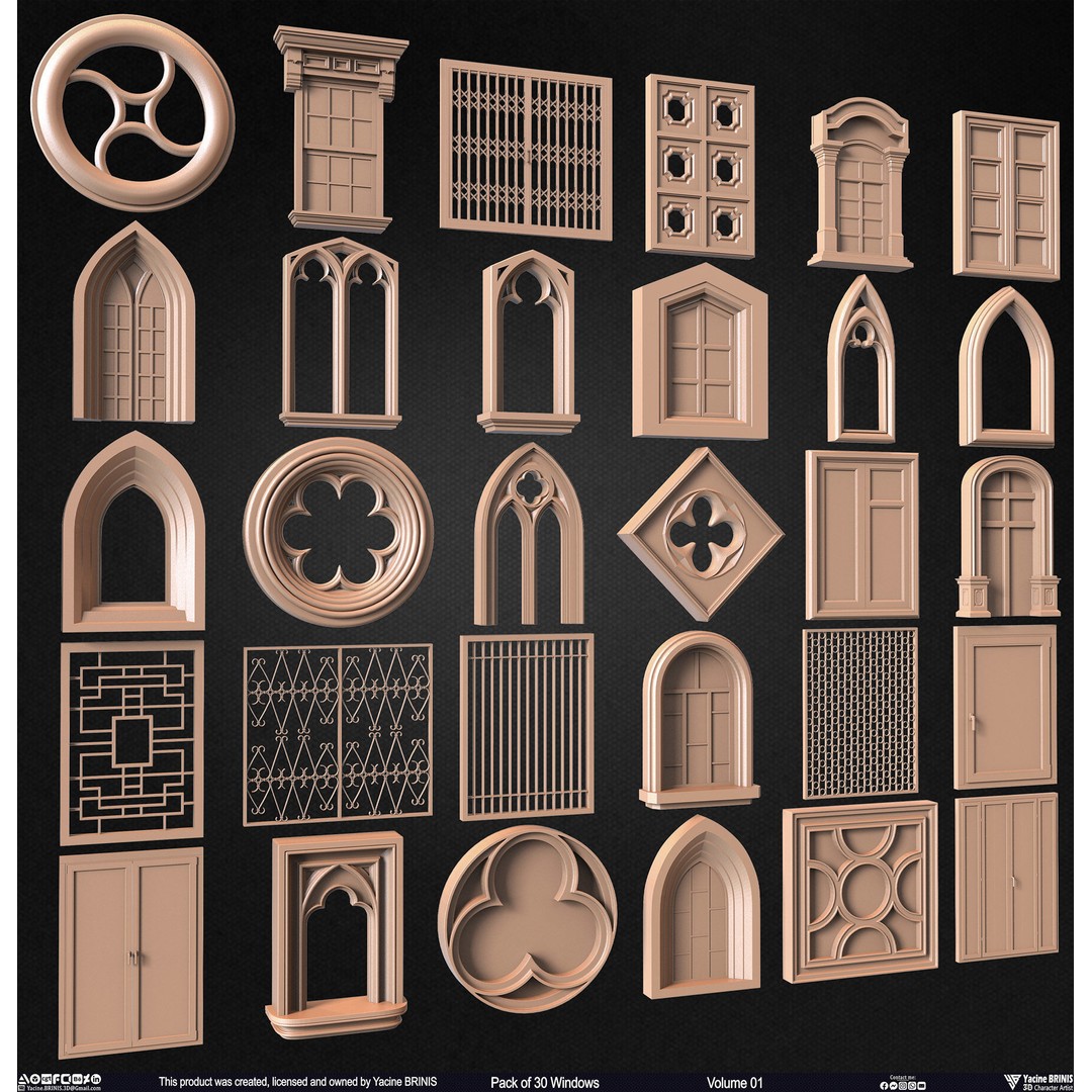 30 Windows 3D Model – Low Poly Architectural Asset, FBX, OBJ, Blender - View 86