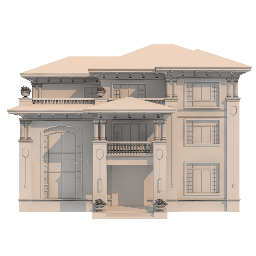 Luxury Villa 3D Model – High Poly Architectural Asset, FBX & OBJ - View 11