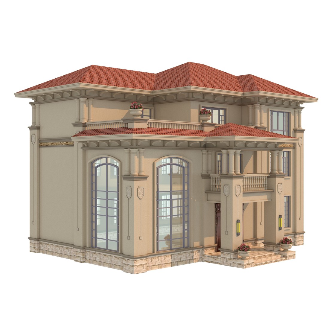Luxury Villa 3D Model – High Poly Architectural Asset, FBX & OBJ - View 4