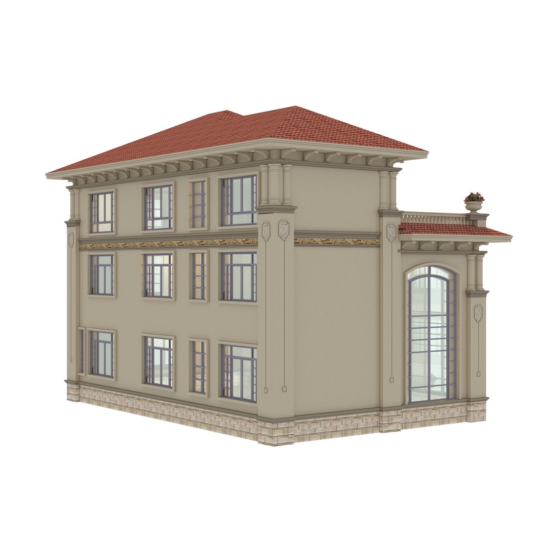 Luxury Villa 3D Model – High Poly Architectural Asset, FBX & OBJ - View 6