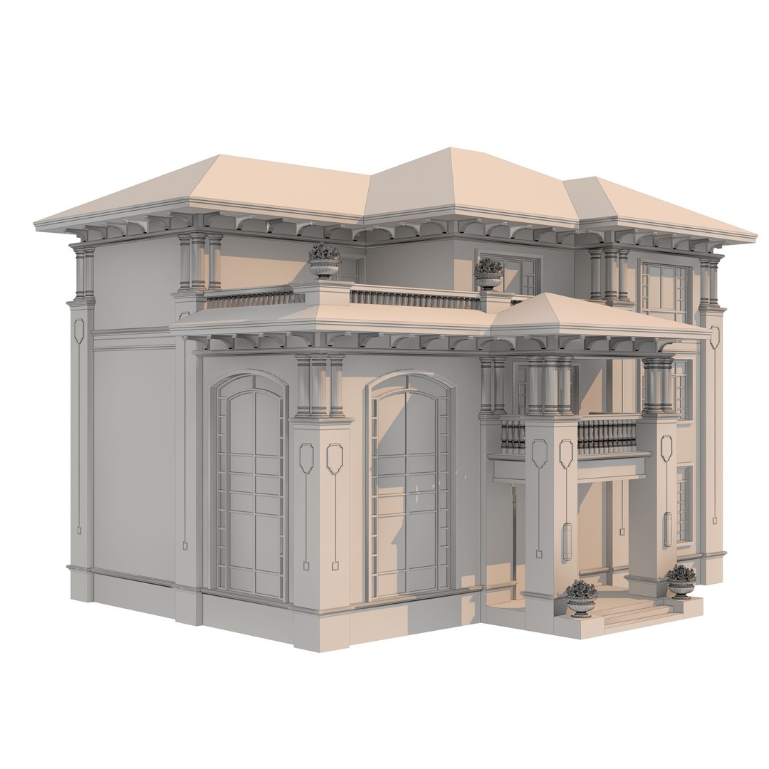 Luxury Villa 3D Model – High Poly Architectural Asset, FBX & OBJ - View 8
