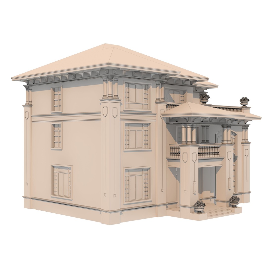 Luxury Villa 3D Model – High Poly Architectural Asset, FBX & OBJ - View 9