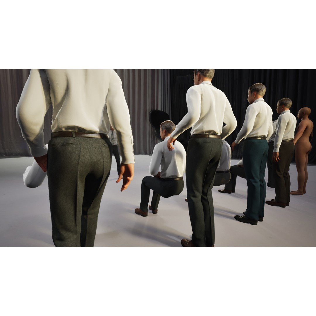 Modular Asian Business Man 3D Model – Low Poly Rigged Character for ArchViz - View 10