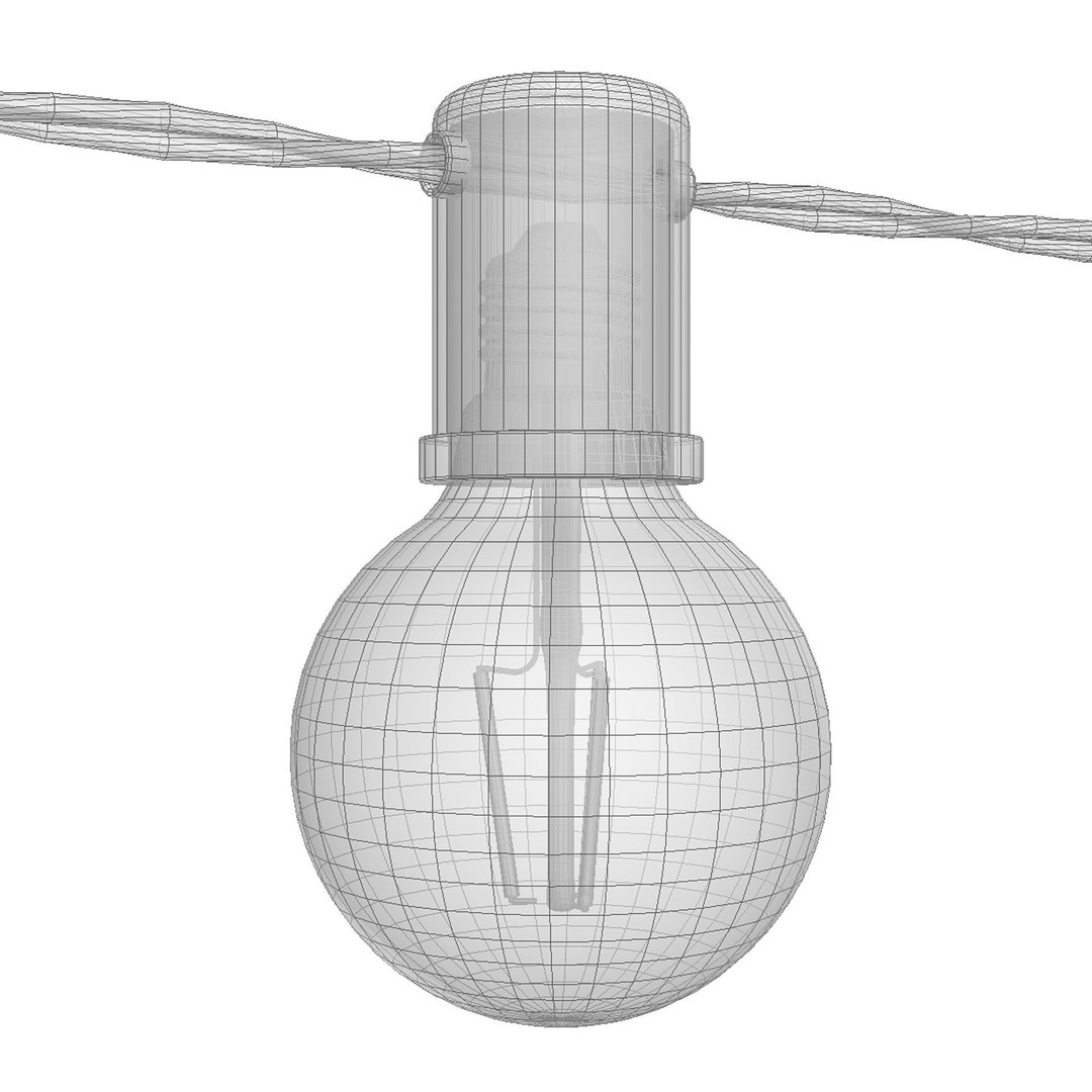 Editable Garland Lights 3D Model – PBR Indoor/Outdoor Decor, FBX - View 5