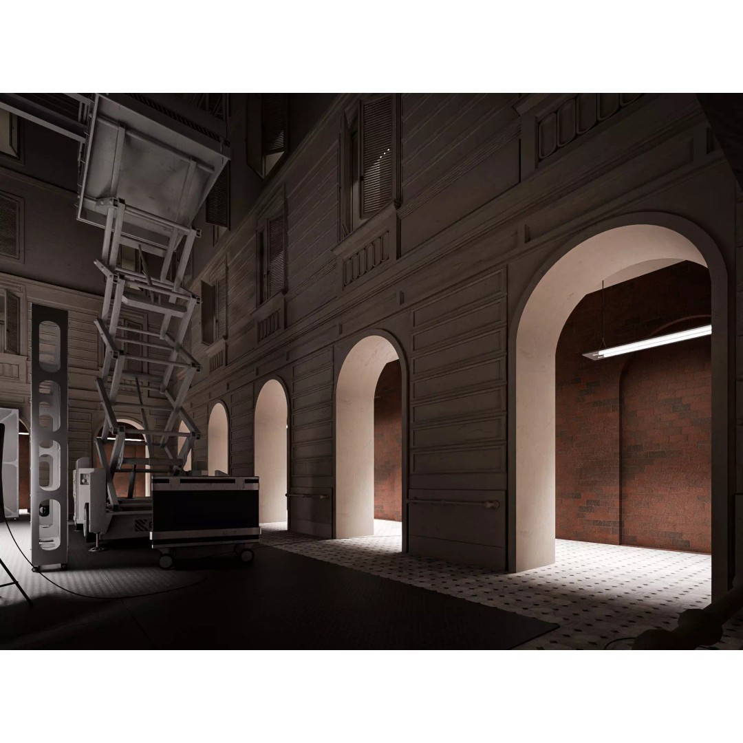 Classical Atrium Interior 3D Model – Multi-Functional Stage, Blender