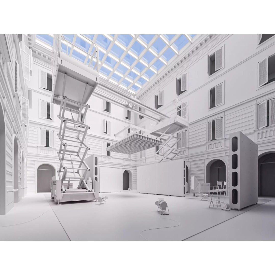 Classical Atrium Interior 3D Model – Multi-Functional Stage, Blender - View 4