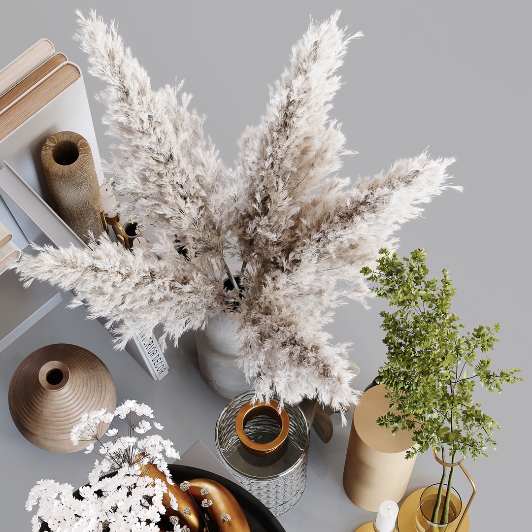 Decorative Set 159 3D Model – Low Poly Indoor Decoration, FBX, OBJ
