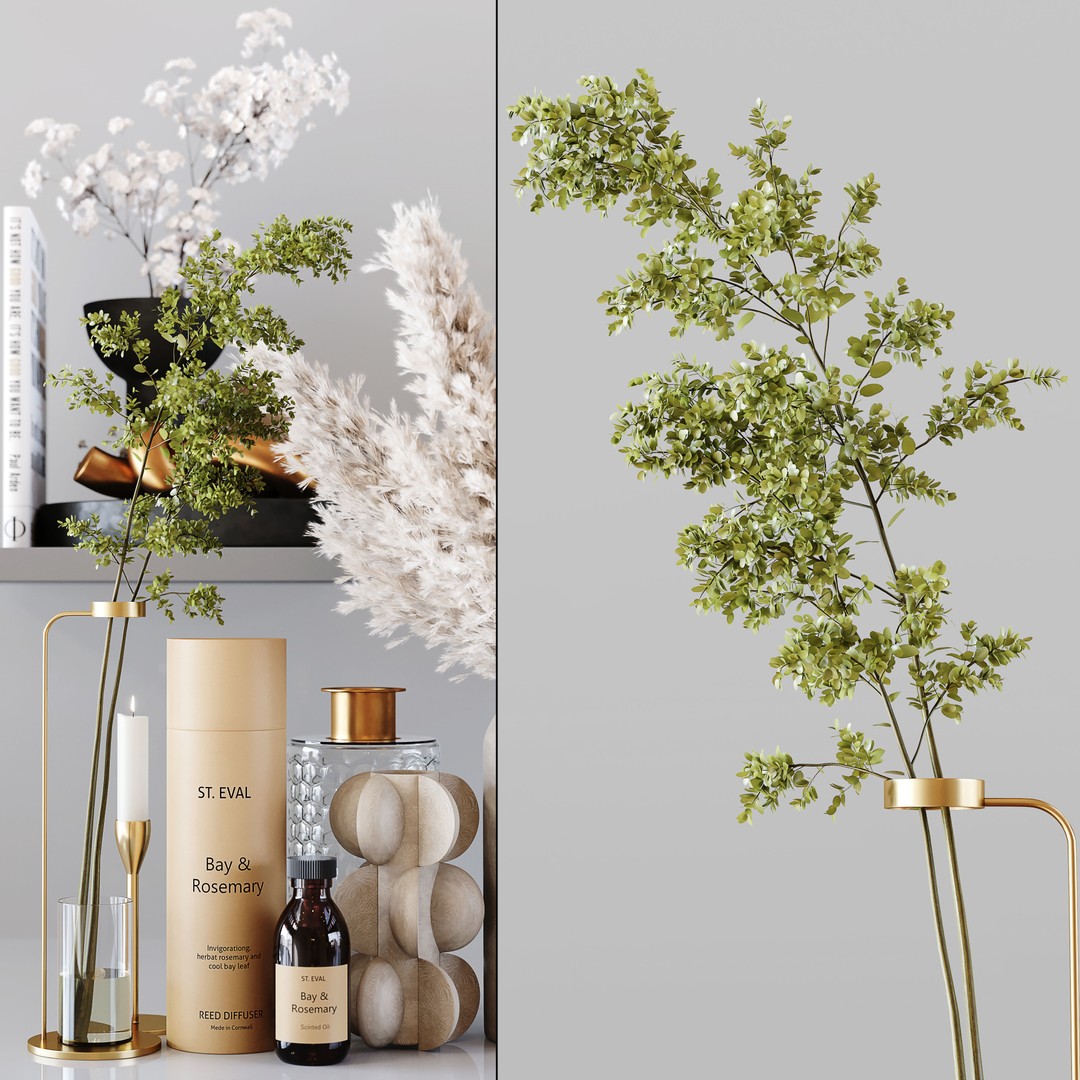 Decorative Set 159 3D Model – Low Poly Indoor Decoration, FBX, OBJ - View 10