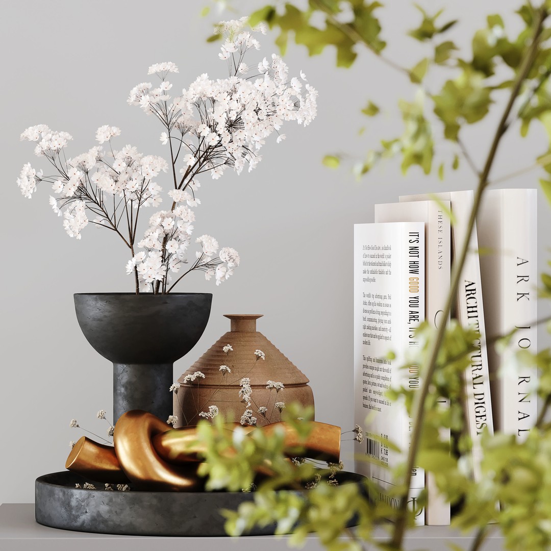 Decorative Set 159 3D Model – Low Poly Indoor Decoration, FBX, OBJ - View 11
