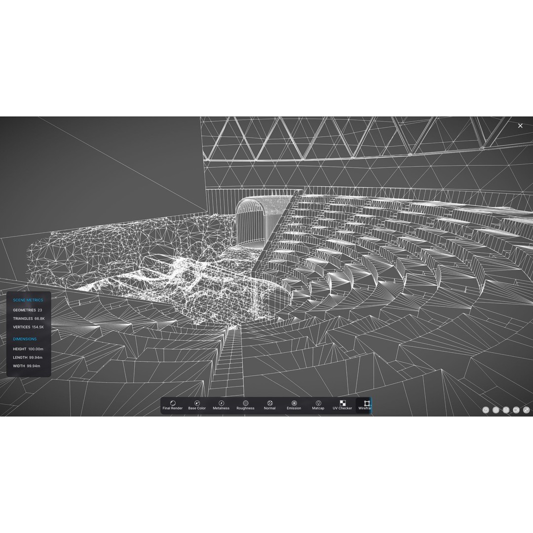 Virtual Reality Theater 3D Model – Low Poly Architectural Asset, Blender