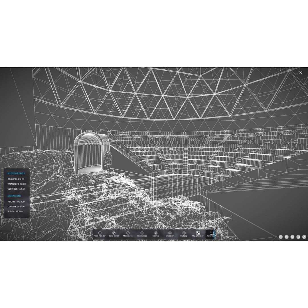 Virtual Reality Theater 3D Model – Low Poly Architectural Asset, Blender - View 11