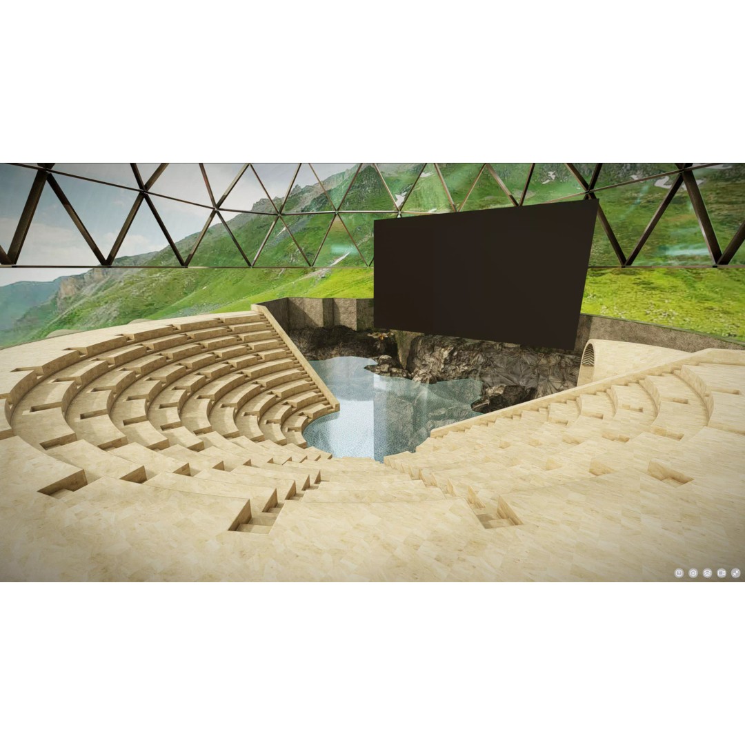 Virtual Reality Theater 3D Model – Low Poly Architectural Asset, Blender - View 2