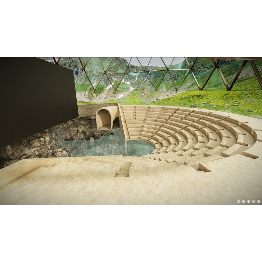 Virtual Reality Theater 3D Model – Low Poly Architectural Asset, Blender - View 4