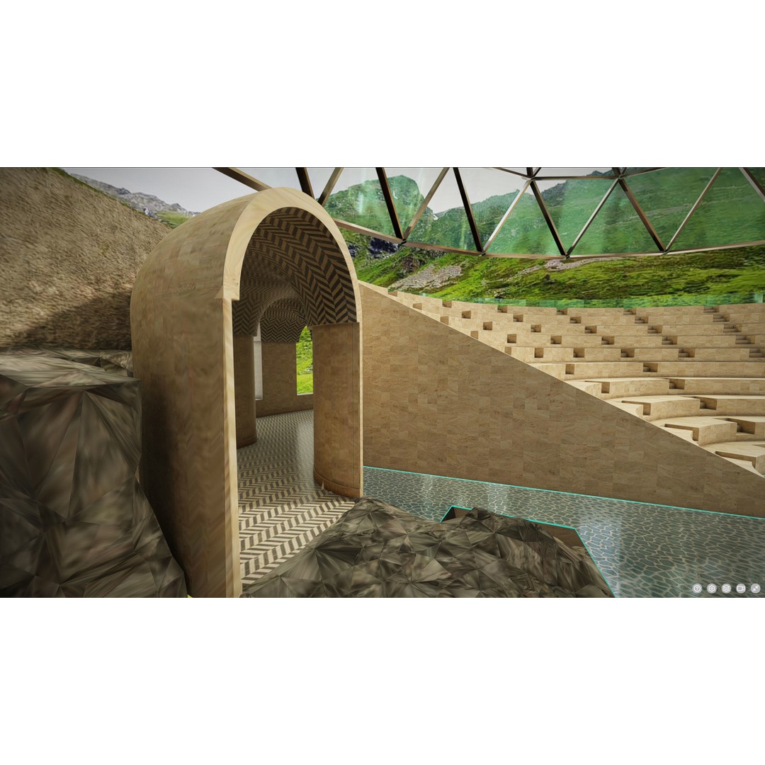 Virtual Reality Theater 3D Model – Low Poly Architectural Asset, Blender - View 6