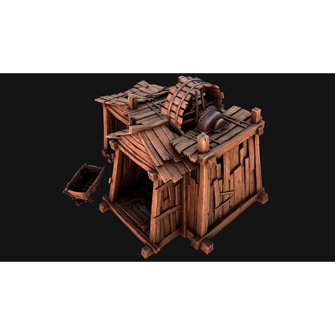 Medieval Mine Quarry Industrial Pack 3D Model – Low Poly Game Asset, FBX - View 33