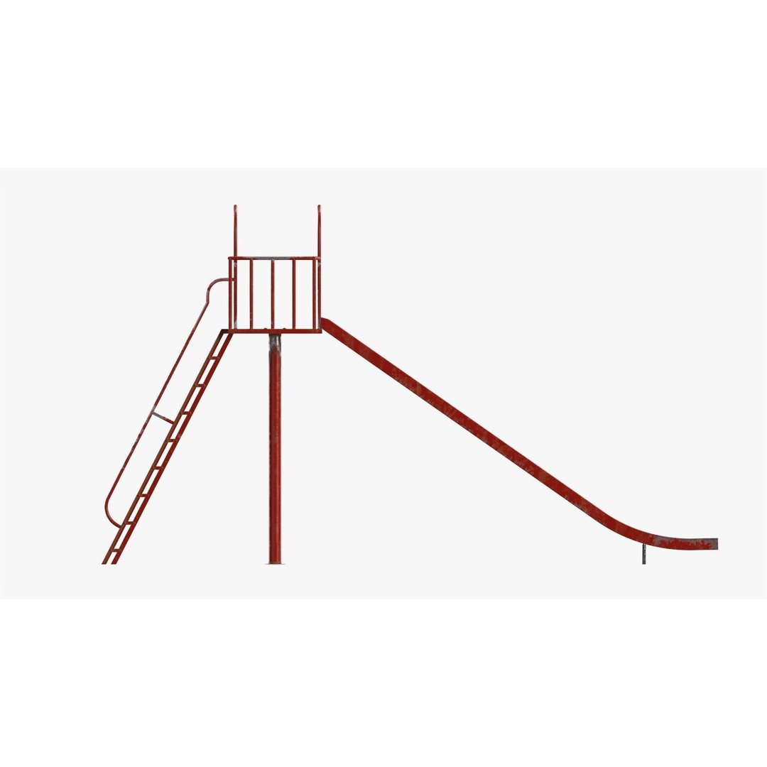 Playground Slide 3D Model – PBR Textured Outdoor Equipment, FBX - View 10