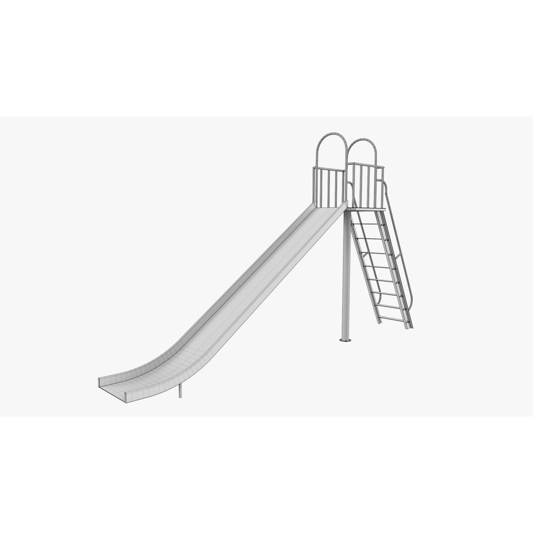 Playground Slide 3D Model – PBR Textured Outdoor Equipment, FBX - View 11
