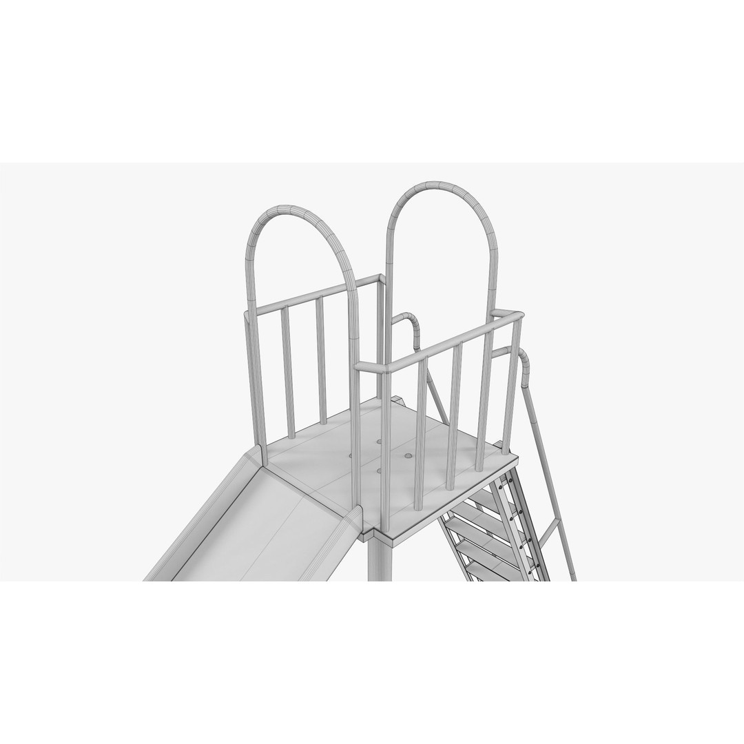 Playground Slide 3D Model – PBR Textured Outdoor Equipment, FBX - View 12