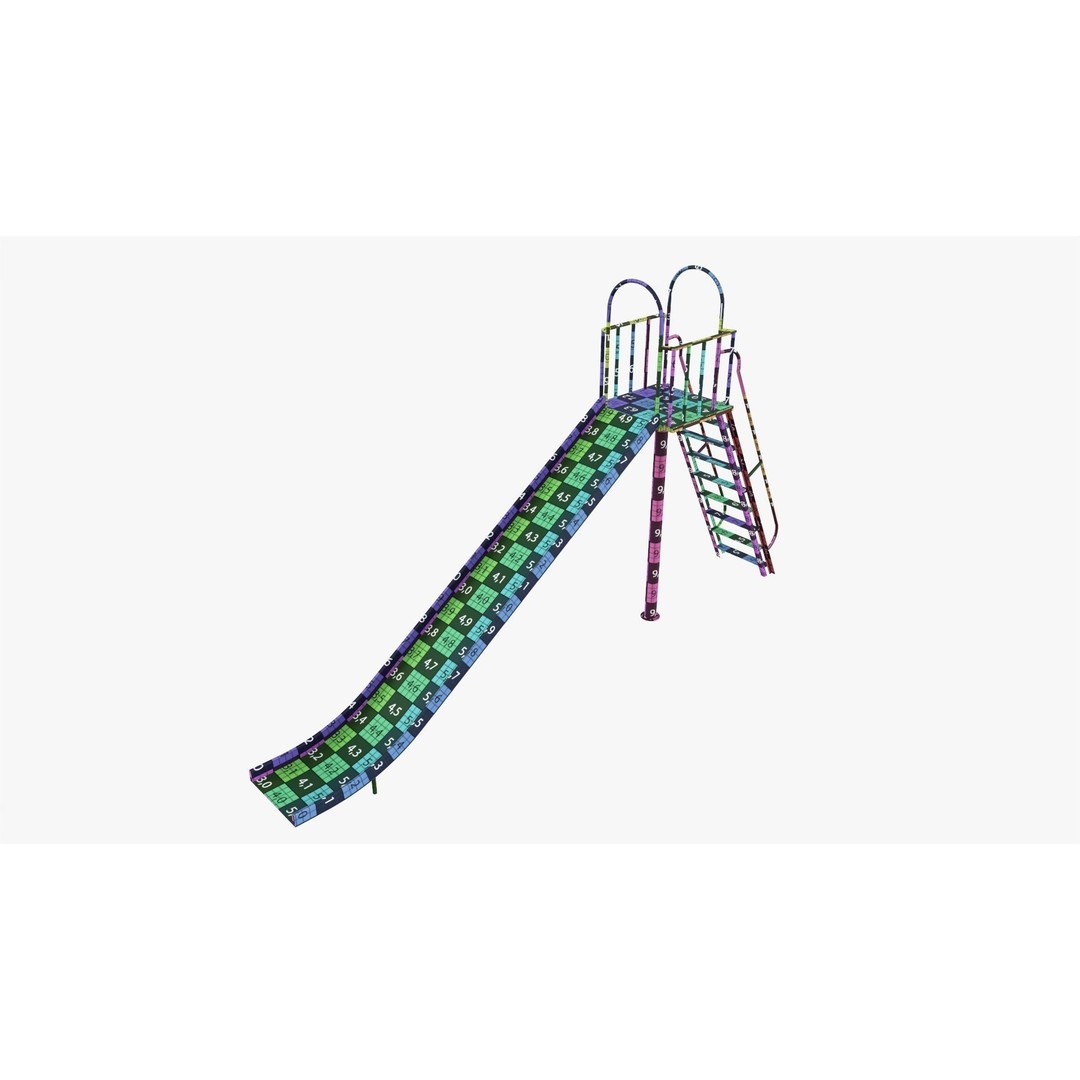 Playground Slide 3D Model – PBR Textured Outdoor Equipment, FBX - View 13