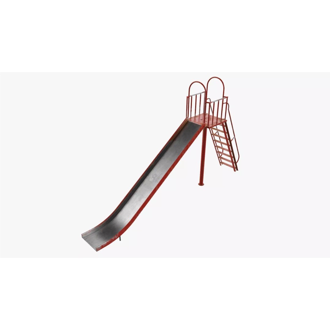 Playground Slide 3D Model – PBR Textured Outdoor Equipment, FBX - View 2