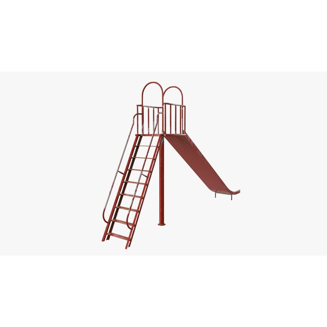 Playground Slide 3D Model – PBR Textured Outdoor Equipment, FBX - View 3