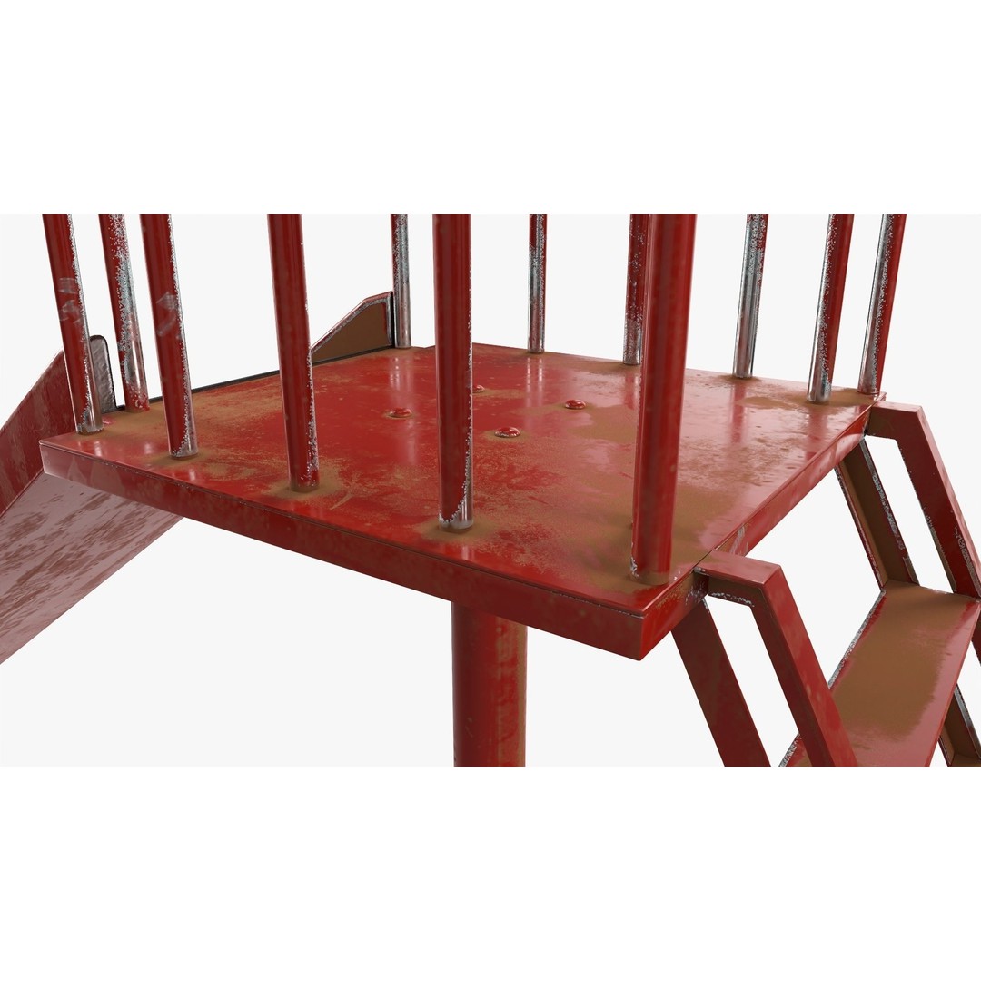 Playground Slide 3D Model – PBR Textured Outdoor Equipment, FBX - View 6