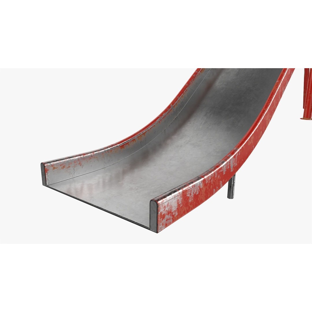 Playground Slide 3D Model – PBR Textured Outdoor Equipment, FBX - View 8