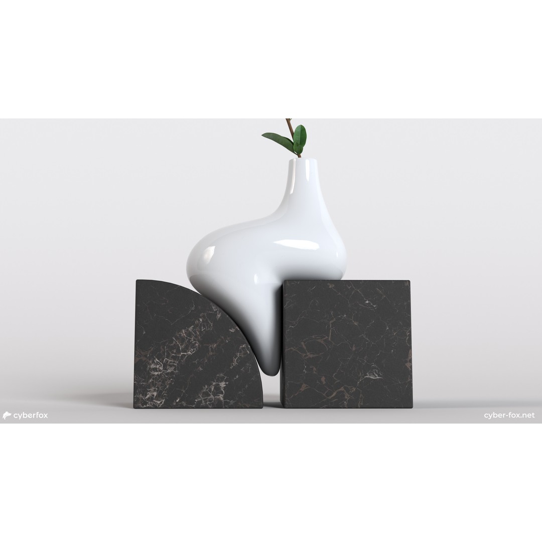 Futuristic Vase 3D Model – Low Poly Ceramic Decor with PBR Textures - View 5