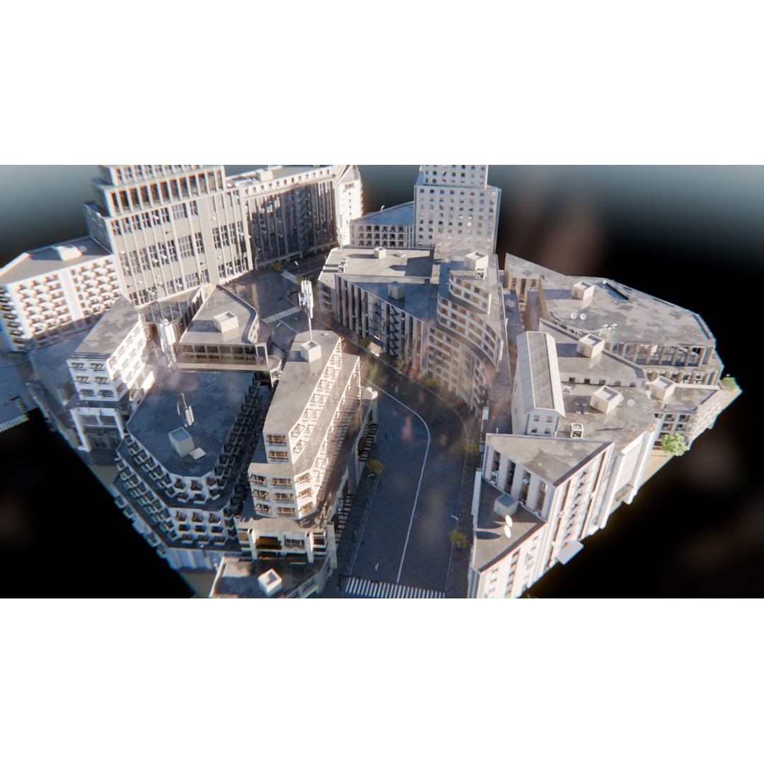 Modern Urban Street Environment 3D Model – Realistic City Scene, Blender - View 10