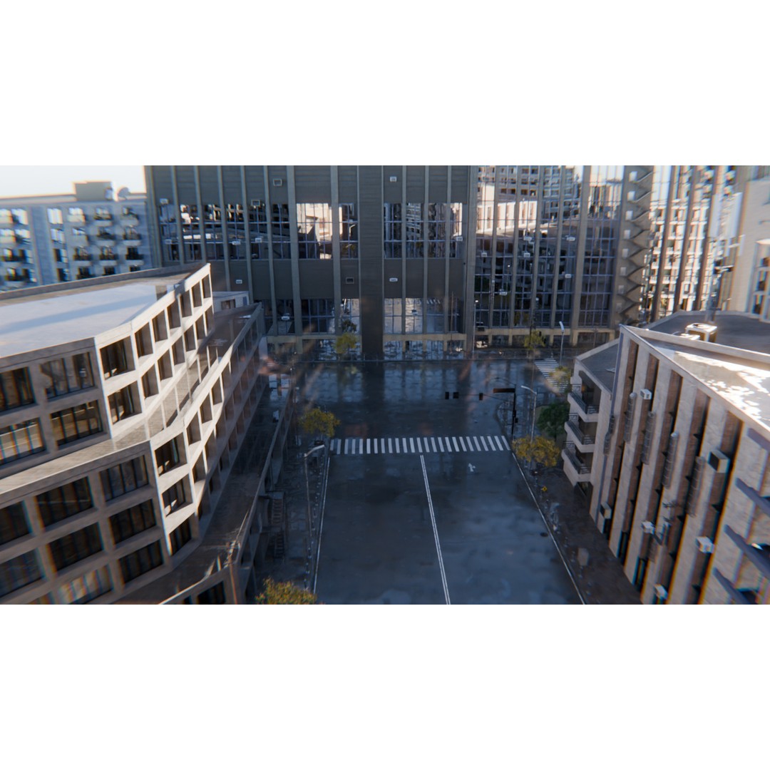 Modern Urban Street Environment 3D Model – Realistic City Scene, Blender - View 12