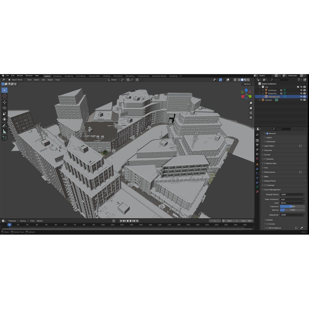 Modern Urban Street Environment 3D Model – Realistic City Scene, Blender - View 14