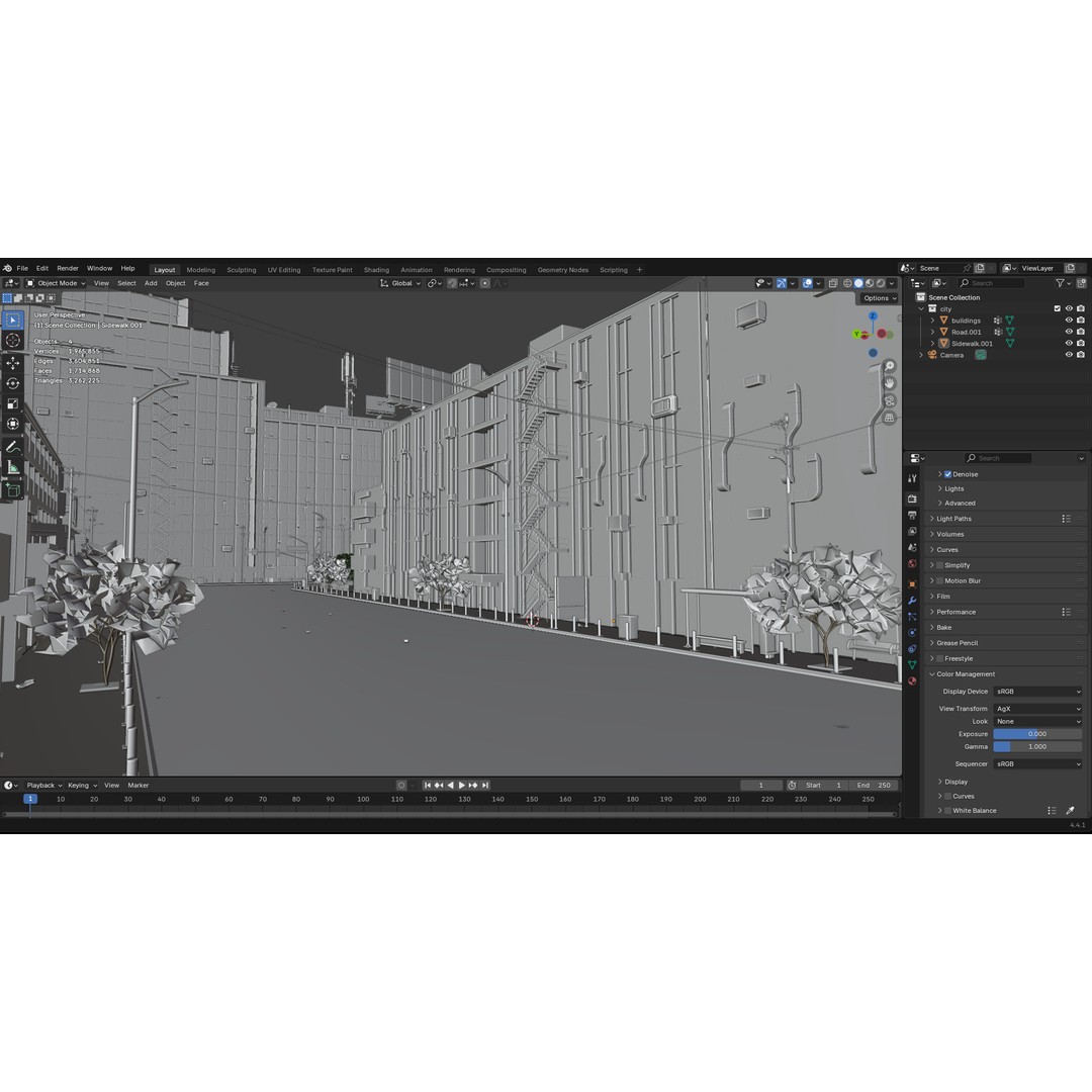 Modern Urban Street Environment 3D Model – Realistic City Scene, Blender - View 18