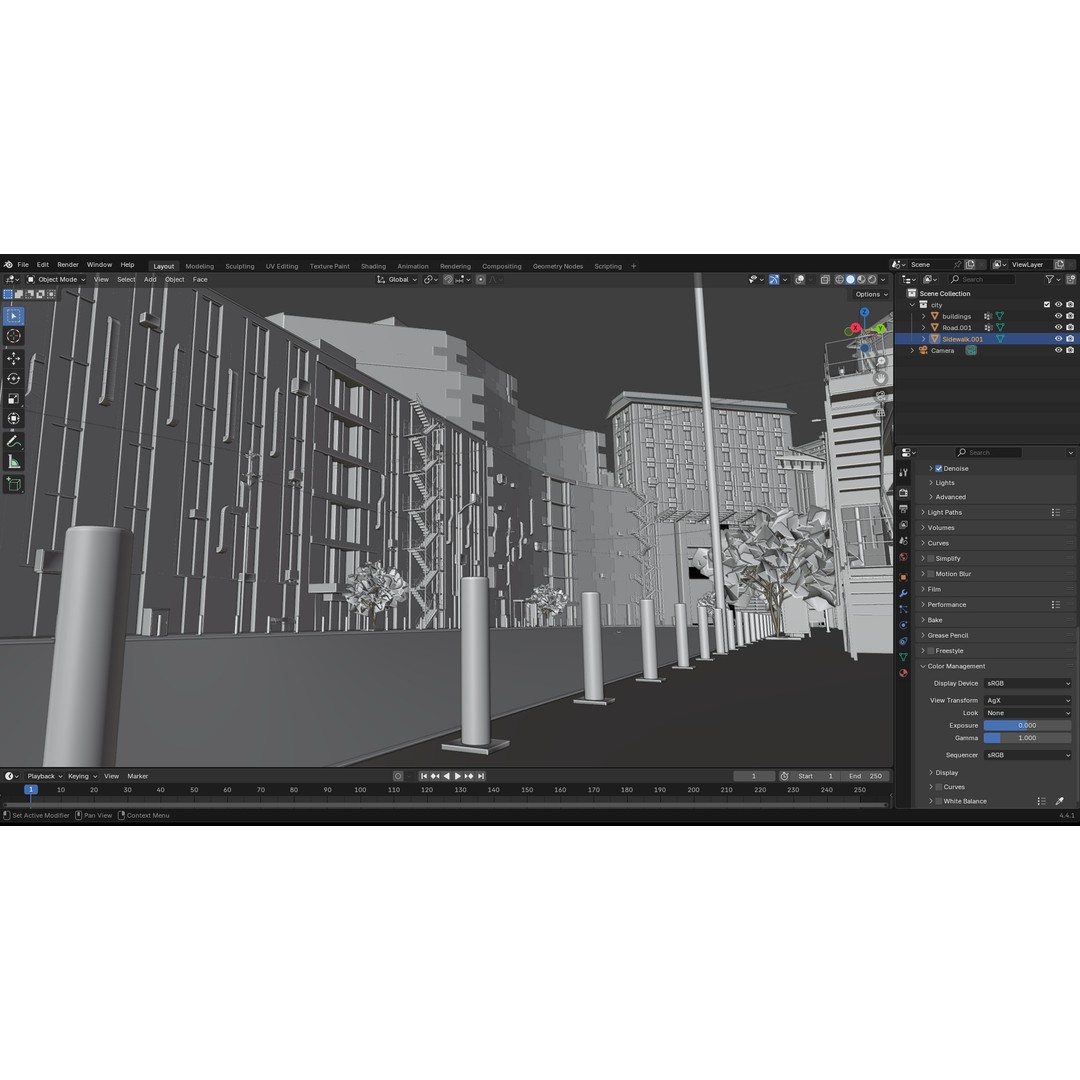 Modern Urban Street Environment 3D Model – Realistic City Scene, Blender - View 19