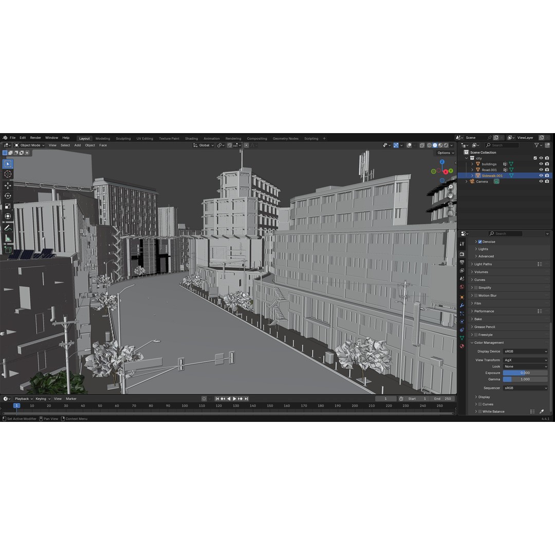 Modern Urban Street Environment 3D Model – Realistic City Scene, Blender - View 20