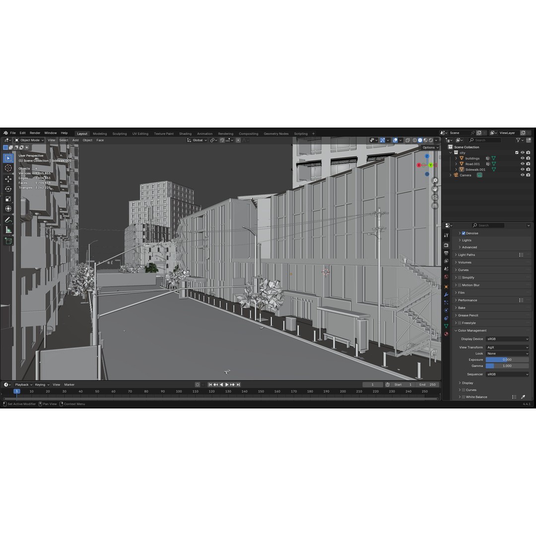 Modern Urban Street Environment 3D Model – Realistic City Scene, Blender - View 21