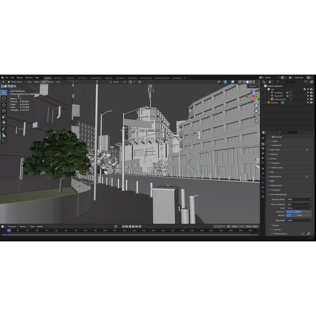 Modern Urban Street Environment 3D Model – Realistic City Scene, Blender - View 22
