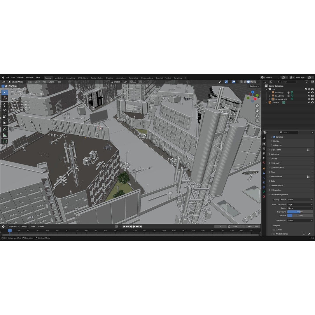 Modern Urban Street Environment 3D Model – Realistic City Scene, Blender - View 23
